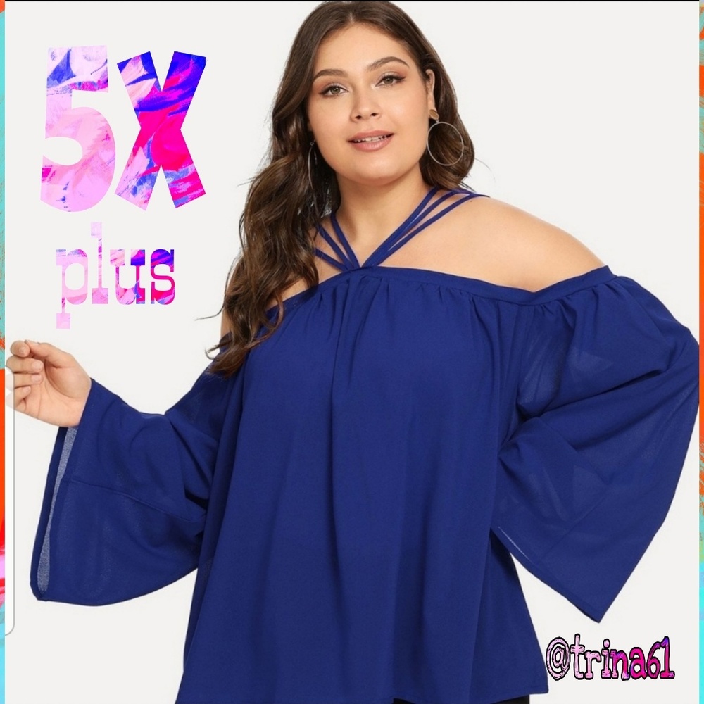 Plus size cold shoulder top